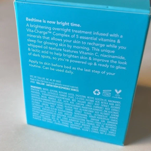 TULA Skincare Bedtime Bright Vita-Charge Overnight Brightening Treatment 1.7Floz - Picture 3 of 7